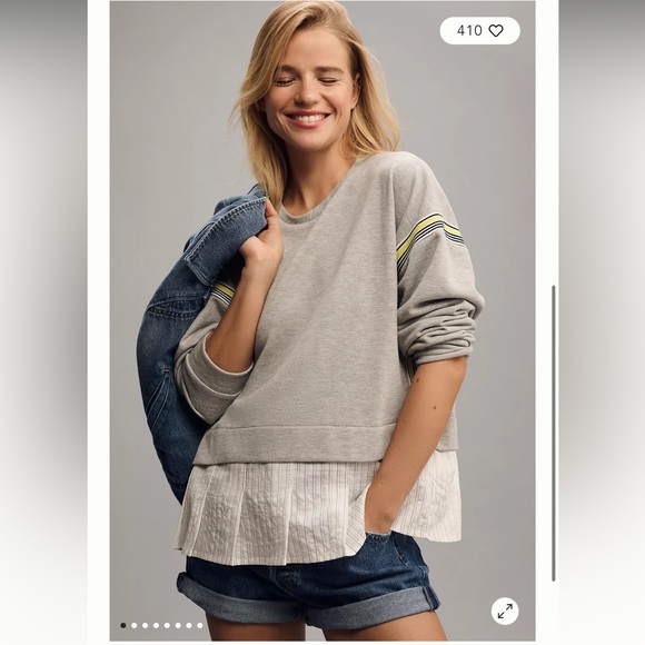 Maeve Stripe Tape Twofer Blouse - Picture 4 of 5